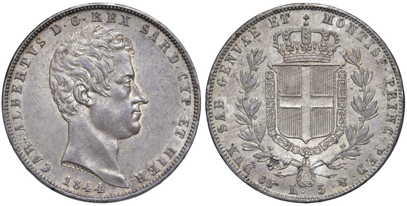 Carlo Alberto (1831-1849) 5 Lire 1844 T - Nomisma 698 AG

Status: SPL-FDC