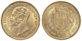 Vittorio Emanuele II (1849-1861) 20 Lire 1861 T - Nomisma 763 AU Perizia Cavaliere Francesco "ins. contatti FDC".

Status: FDC