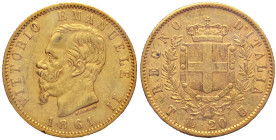 Vittorio Emanuele II (1861-1878) 20 Lire 1861 T - Nomisma 847 AU R

Status: BB-SPL