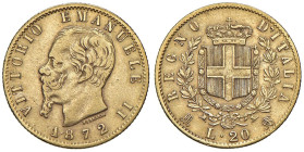 Vittorio Emanuele II (1861-1878) 20 Lire 1872 M - Nomisma 860 AU RR

Status: qBB/BB