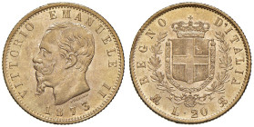 Vittorio Emanuele II (1861-1878) 20 Lire 1873 M - Nomisma 861 AU

Status: qFDC/FDC