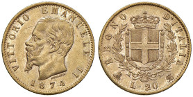 Vittorio Emanuele II (1861-1878) 20 Lire 1874 M - Nomisma 864 AU R

Status: BB-SPL
