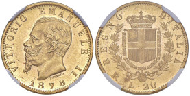 Vittorio Emanuele II (1861-1878) 20 Lire 1878 R - Nomisma 868 AU In slab NGC MS63PL n° 6066339-017.

Status: MS63PL