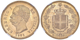 Umberto I (1878-1900) 20 Lire 1881 - Nomisma 980 AU In slab NGC MS65 n° 5785707-006.

Status: MS65