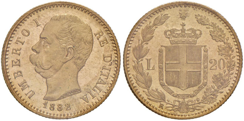 Umberto I (1878-1900) 20 Lire 1882 - Nomisma 981 AU Perizia Riccardo Corsini "or...