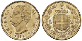 Umberto I (1878-1900) 20 Lire 1889 - Nomisma 987 AU R Minimi contatti.

Status: qFDC-FDC