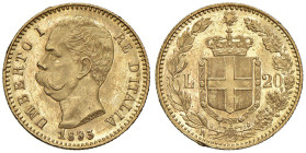 Umberto I (1878-1900) 20 Lire 1893 - Nomisma 990 AU

Status: SPL