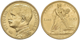 Vittorio Emanuele III (1900-1946) 100 Lire 1912 - Nomisma 1048 AU RR Segnetti.

Status: SPL+