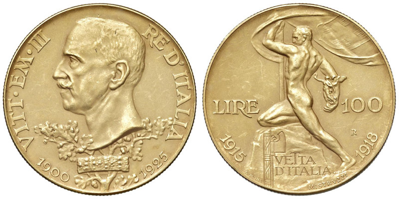 Vittorio Emanuele III (1900-1946) 100 Lire 1925 - Nomisma 1054 AU RR Minimo colp...