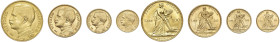 Vittorio Emanuele III (1900-1946) Serie di 4 monete - 100 Lire 1926, 50 Lire 1926, 20 Lire 1926, 10 Lire 1926 - Nomisma 1049, 1064, 1080, 1104. AU RRR...