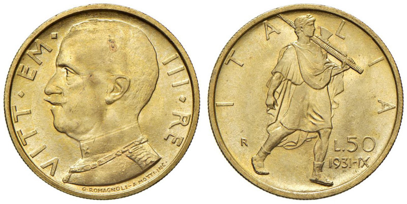 Vittorio Emanuele III (1900-1946) 50 Lire 1931 An. IX - Nomisma 1067 AU

Statu...