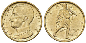 Vittorio Emanuele III (1900-1946) 50 Lire 1931 An. IX - Nomisma 1067 AU

Status: SPL