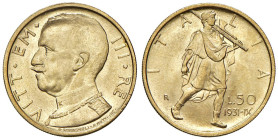 Vittorio Emanuele III (1900-1946) 50 Lire 1931 An. IX - Nomisma 1067 AU

Status: FDC