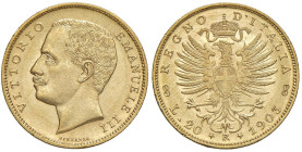 Vittorio Emanuele III (1900-1946) 20 Lire 1903 - Nomisma 1074 AU RR Ottimo esemplare.

Status: qFDC/FDC