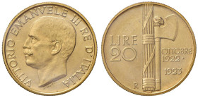 Vittorio Emanuele III (1900-1946) 20 Lire 1923 - Nomisma 1082 AU R Perizia Ranieri Egidio "SPL+".

Status: SPL+