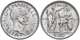 Vittorio Emanuele III (1900-1946) 20 Lire 1927 An. VI - Nomisma 1084 AG Ottimo lustro.

Status: FDC