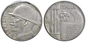 Vittorio Emanuele III (1900-1946) 20 Lire 1928 - Nomisma 1085 AG NC "Perizia Bassani qFDC".

Status: qFDC