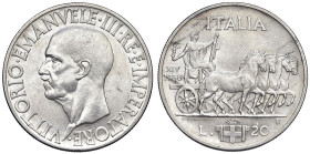Vittorio Emanuele III (1900-1946) 20 Lire 1936 - Nomisma 1094 AG R Buoni rilievi, ma evidenti graffietti di pulizia D/ e R/.

Status: SPL