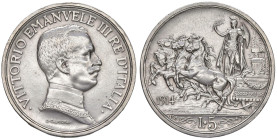Vittorio Emanuele III (1900-1946) 5 Lire 1914 - Nomisma 1130 AG RR

Status: SPL-FDC