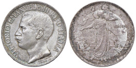 Vittorio Emanuele III (1900-1946) 2 Lire 1911 Cinquantenario - Nomisma 1162 AG Bellissima patina su fondi brillanti.

Status: FDC