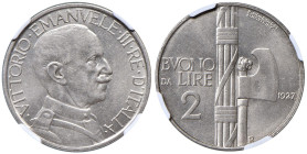 Vittorio Emanuele III (1900-1946) 2 Lire 1927 - Nomisma 1171 AU RR In slab NGC MS63 n° 5785874-001.

Status: MS63