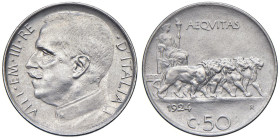 Vittorio Emanuele III (1900-1946) 50 Centesimi 1924 liscio - Nomisma 1239 NI RRR

Status: qFDC