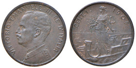 Vittorio Emanuele III (1900-1946) Centesimo 1908 - Nomisma 1396 CU RR

Status: FDC