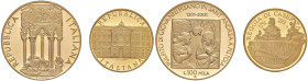 ITALIA Repubblica monetazione in lire (1946-2001) 100.000 e 50.000 Lire 2001 Sant'Andrea di Pistoia e Reggia di Caserta - AU (g 15,00 + 7,50)

Statu...