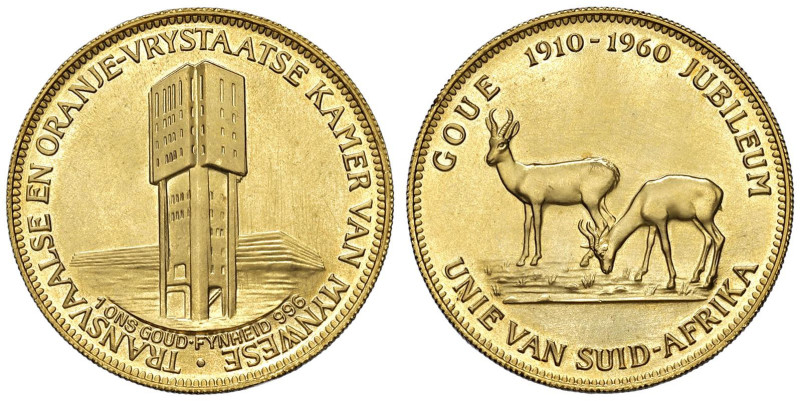 SUDAFRICA Medaglia 1960 coniata con l'oro delle miniere di Trasvaal & Orange - A...