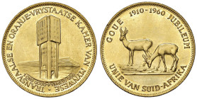 SUDAFRICA Medaglia 1960 coniata con l'oro delle miniere di Trasvaal & Orange - AU 996‰ (g 31,25 - Ø 32 mm)

Status: FDC