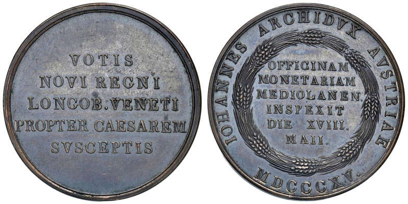 MILANO Lombardo Veneto (1815-1835) Medaglia coniata 1815 Giovanni Arciduca d'Aus...