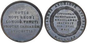 MILANO Lombardo Veneto (1815-1835) Medaglia coniata 1815 Giovanni Arciduca d'Austria visita la zecca di Milano - Opus: senza firma, Turricchia 7 AE (g...