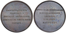 MILANO Lombardo Veneto (1815-1835) Medaglia coniata 1825 Carolina d'Austria visita la zecca di Milano - Opus: senza firma, Turricchia LV 125 AE (g 22,...