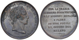 MILANO Francesco I d'Austria e Re del Lombardo Veneto (1815-1835) Medaglia coniata 1825 Visita alla zecca di Milano del re del Lombardo Veneto - Opus:...
