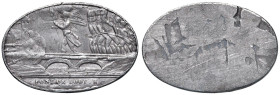 Placchetta 1796 Battaglia del Ponte di Lodi sul fiume Adda. SN (Ø 37x25 mm - g 14,13) BB. Interessante e rara placchetta ovale fusa realizzata in Fran...