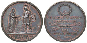 Medaglia 1797 Campagna d'Italia. Capitolazione di Mantova. AE (Ø 43 mm - g 42,91) FDC. Opus: Lavy. Tranche liscia: conio francese. Hennin n. 785. D/ L...