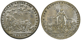 Medaglia 1797 Trattato di Campoformio. CU (Ø 30 mm - g 11,11) SPL. Autore non indicato: Lauer? Rarissimo gettone coniato probabilmente a Norimberga. M...
