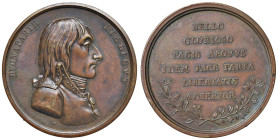 Medaglia 1797 Campagna d'Italia. Pace di Campoformio. AE (Ø > 39 g 25,70) SPL/FDC. Opus: H. Tranche liscia. Conio francese. Hennin n. 818. D/ "BUONAPA...