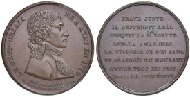 Medaglia 1800 Morte del Gen.le Desaix nella battaglia di Marengo. AE (Ø 32 mm - g 16,52) SPL (Lievi difetti nel contorno). Bramsen n. 49. Tranche lisc...