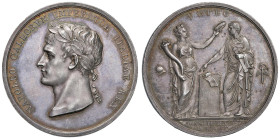 Medaglia 1805 Incoronazione di Napoleone a Milano. AG (Ø 42 mm - g 44,13) SPL/FDC. Opus: L. Manfredini. Bella patina. Bramsen n. 420, Julius n.1382, E...