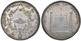 Medaglia 1806 Loggia "Giuseppe la concordia" di Napoli. AG (Ø 26 mm - g. 8,07) qFDC. Autore non identificato. Bramsen n. 1213, Julius manca, Essling n...