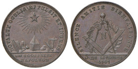 Medaglia 1807 Loggia "scozzese Napoleone" di Livorno. AE (Ø 25,7 mm - g 8,86) FDC. Conservazione eccezionale. Autore non indicato. Bramsen n. 711, Jul...