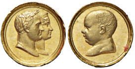Medaglia 1811 Nascita del re di Roma. AU (Ø 5 mm - g 0,26) SPL. Autore non identificato. Bramsen n. 1096. Minimi difetti nei cigli del contorno. Turri...