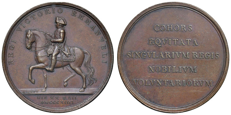 Medaglia 1814 Ritorno a Torino di Vittorio Emanuele I. AE (Ø 40 mm - g 25,16) SP...