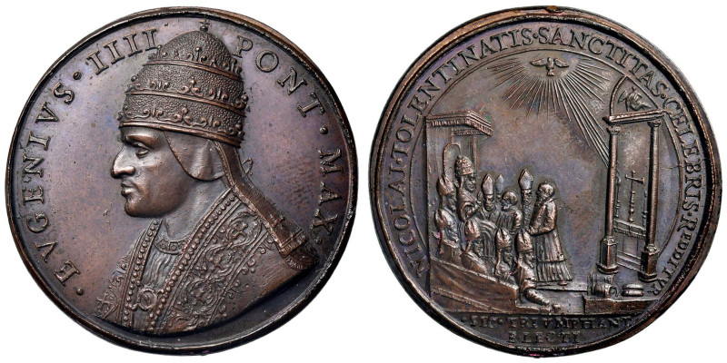 Eugenio IV (1431-1447) Medaglia di restituzione coniata 1664 ca. Canonizzazione ...