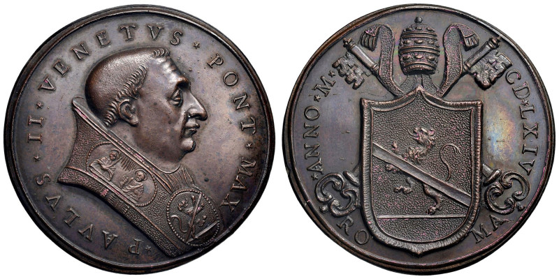 Paolo II (1464-1471) Medaglia di restituzione coniata 1664 Elezione al pontifica...