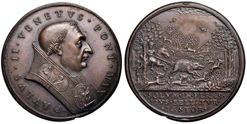 Paolo II (1464-1471) Medaglia di restituzione coniata 1664 ca. Lotta contro gli ...