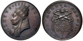 Sisto IV (1471-1484) Medaglia di restituzione coniata 1664 ca. Elezione al pontificato - Opus: Girolamo Paladino, Modesti CNORP I, 143 AE (g 45,74 - Ø...