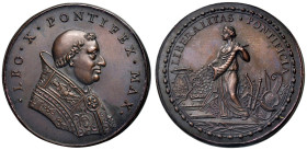 Leone X (1513-1521) Medaglia di restituzione coniata 1664 ca. Munificenza del papa - Opus: Girolamo Paladino, Modesti CNORP I, 238 AE (g 35,13 - Ø 41,...