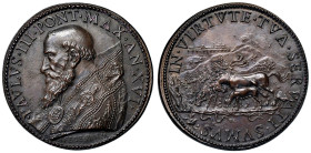 Paolo III (1534-1549) Medaglia riconio An. XVI Commemorazione di Paolo III - Opus: Gianfederico Bonzagni, Modesti CNORP II, 369 var.(firma estesa) AE ...